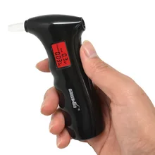 Police professional Protable digital Breathalyzer Alcohol Detector With Red Backlight LCD Display 5 Mouthpieces Free Shipping