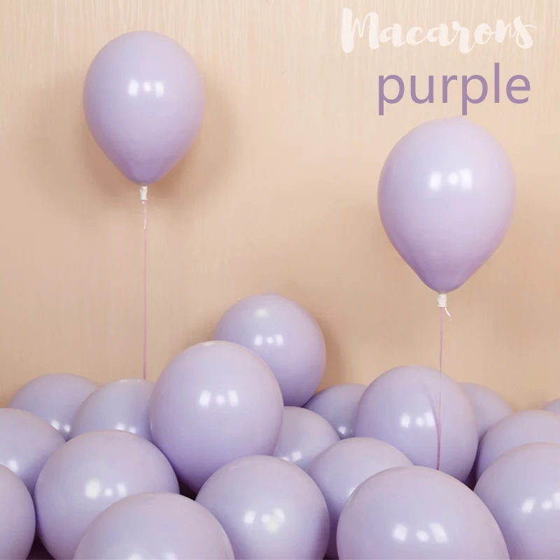 100pcs 10inch Latex Macaroon Balloon Baby Birthday Wedding Balloons Valentine's Day Party Decoration Air Ball Arch baloons Decor-purple