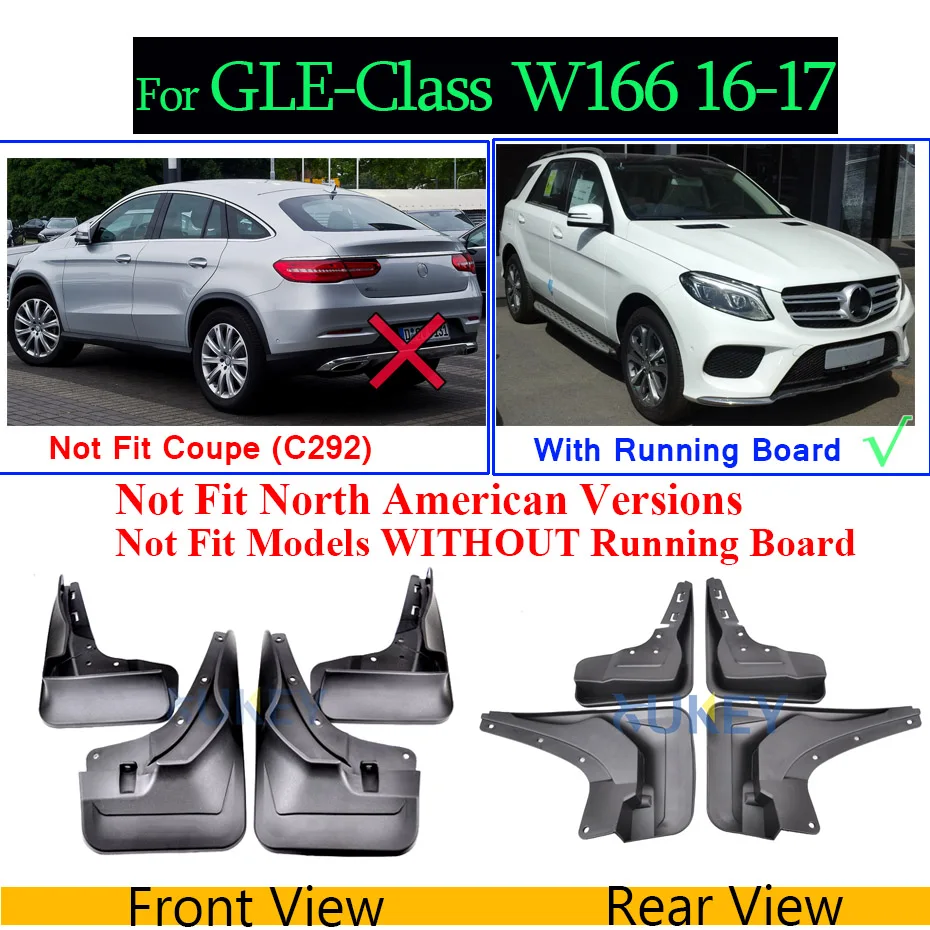 Брызговики для Mercedes Benz GL Class X164 GLA X156 GLE W166 V167 GLK X204 M W164 S W221 V221 GLC Брызговики - Цвет: GLE-Class W166