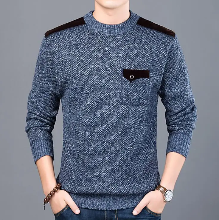NAVY BLUE Осенне-зимний мужской свитер, Прямая поставка, Мужская водолазка, Одноцветный Повседневный свитер, Мужской приталенный брендовый вязаный пуловер 3XL - Цвет: NAVY BLUE