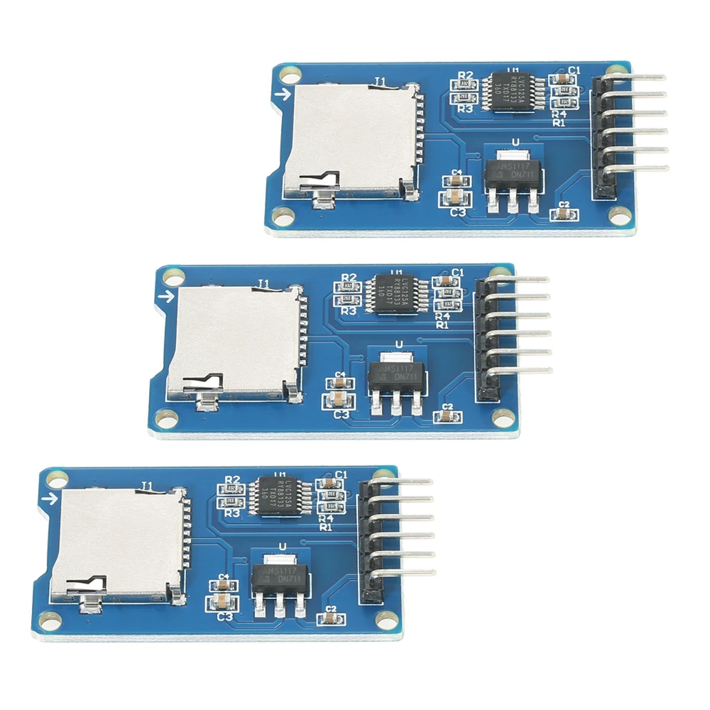 3 шт. картридер 2 микро-sd щит TF карта памяти Щит Модуль 6 Pin SPI для Arduino