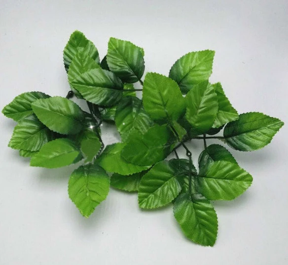 100pcs/lot artificial leaf silk leaf simulation leaf Rose leaves 6 fork