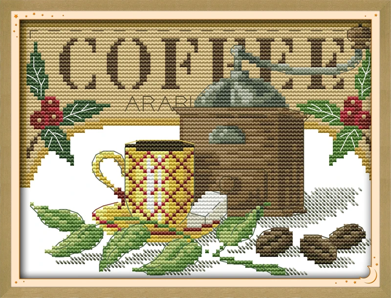

Coffee artistic conception (1), counted printed on fabric DMC 14CT 11CT Cross Stitch kits,embroidery needlework Sets, Home Decor