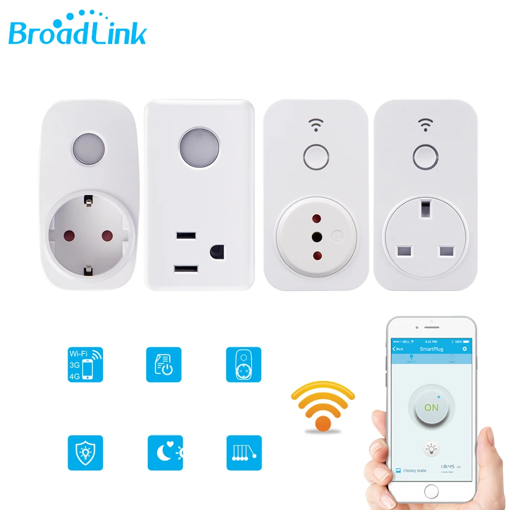 

Broadlink SP3 SP2 SP3S Contros EU US UK CL Plug Wireless WiFi Timer Socket Remote Power Outlet Power Meter Socket Support Alexa