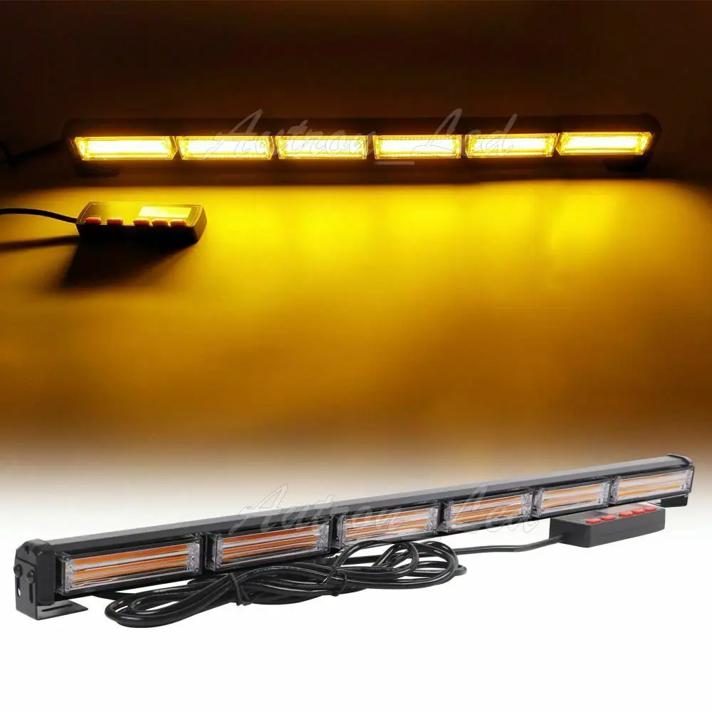 

27" COB LED Traffic Advisor Emergency Warning Truck Auto Strobe Light Bar Amber