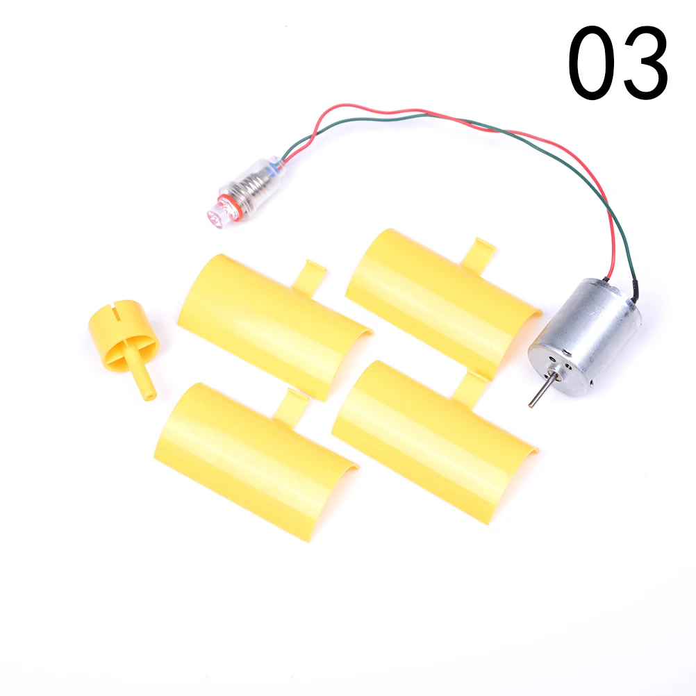 Yellow 3V-5V Small DC Motor Vertical Micro Wind Turbines Blades Power Generator DIY Kit