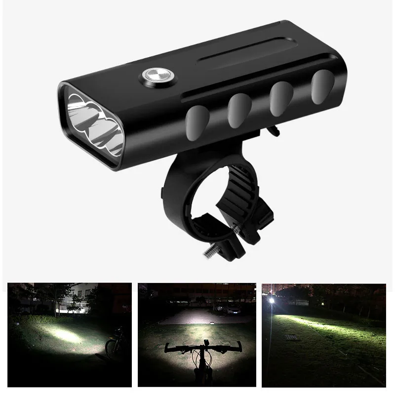 Best 2/3*L2/T6 USB Rechargeable Built-In 5200mAh 3Modes Bicycle Light Waterproof Headlight Bike Accessories With Taillight Flashlight 4