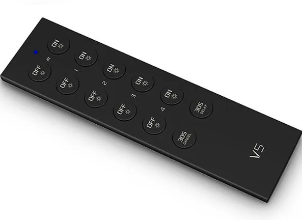 

V5;RF 2.4Ghz,4-zone Remote Control;for single color dimmering;can work with R4-5A and R4-CC CC Zone Receiving controller