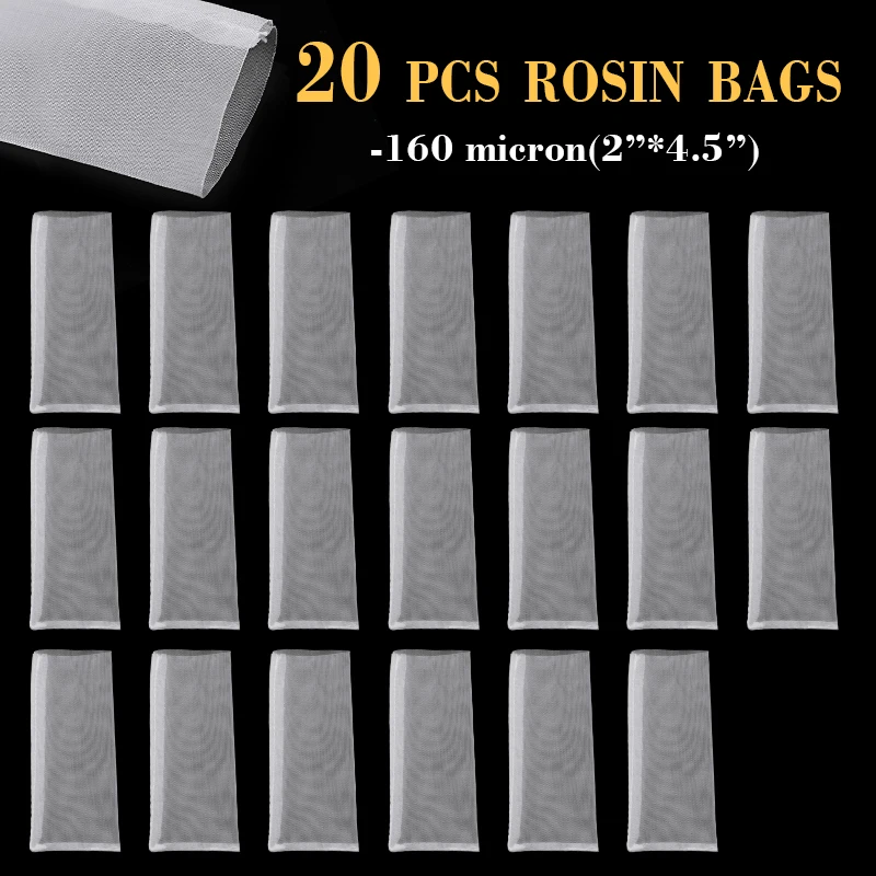 

20pcs 2''x4.5" Micron Nylon Rosin Filter Bags Mesh Rosin Oil Press Filter Bags Nylon White Screen