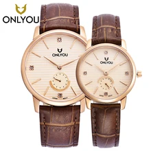 Fashion Full steel women quartz sapphire watches full rose gold man business charm Rhinestones wrist watch Onlyou lovers Striped