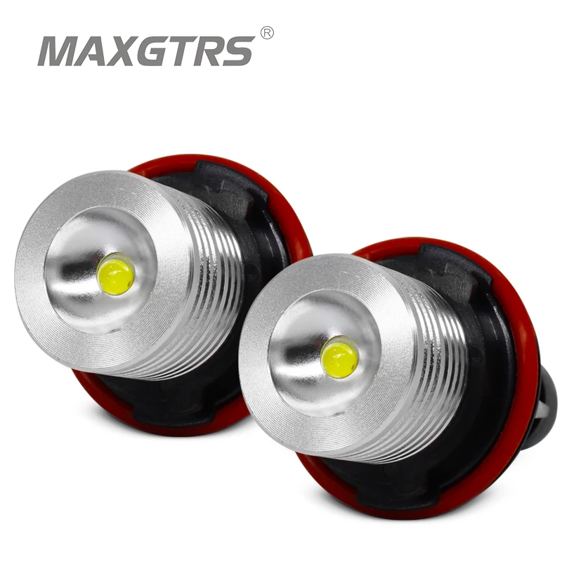 

2x 5W 10W Bridgelux Chip LED Halo Marker Car Angel Eyes White /Blue/Red For BMW E39 E53 E60 E61 E63 E64 E65 White Aluminum