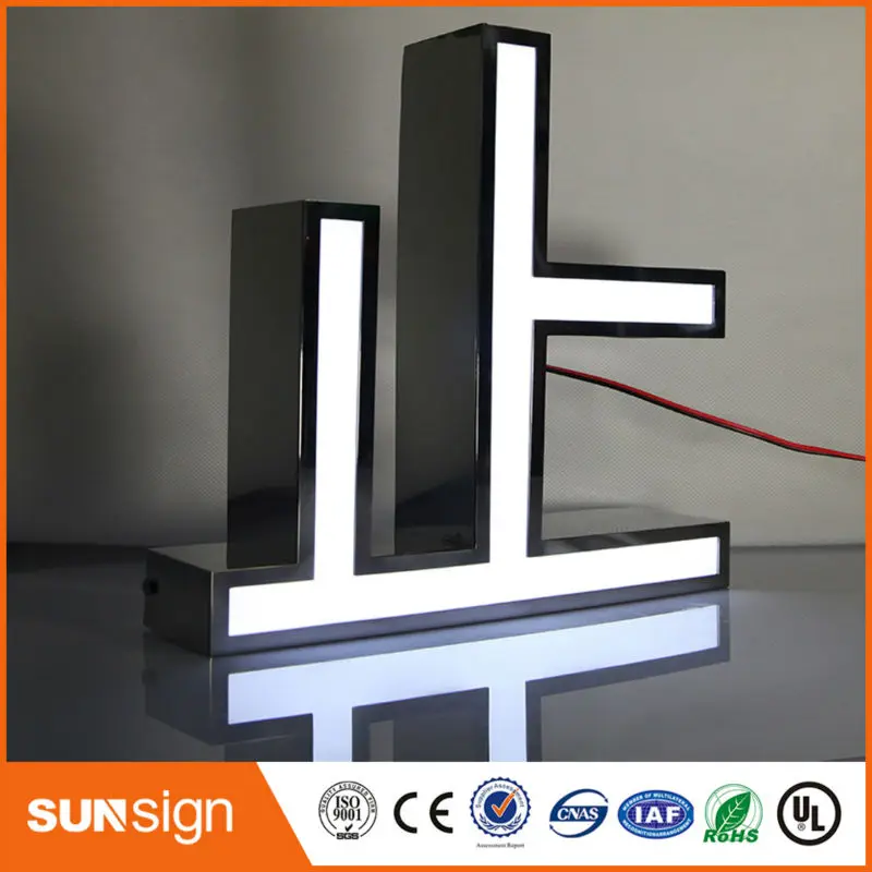 Настраиваемая зеркальная буква из нержавеющей стали|stainless steel channel letters|brushed stainless