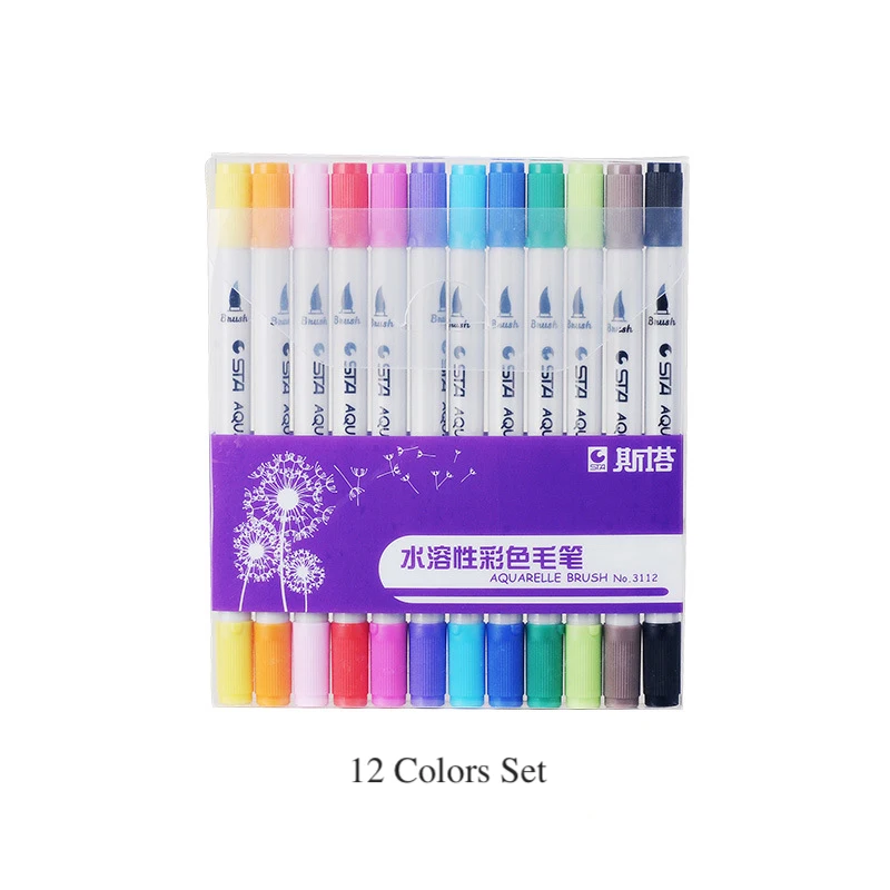 STA3112 80 цветов художественный маркер набор кистей двуглавый анимация манга жидкость для зарисовок-чернил фломастеры кисти художественные принадлежности - Цвет: 12
