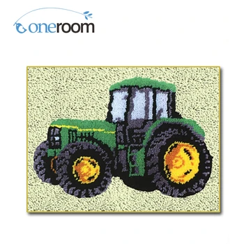 

oneroom ZD60 The Tractor Hook Rug Kit DIY Unfinished Crocheting Yarn Mat Latch Hook Rug Kit Floor