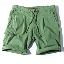 Повседневные летние хлопковые шорты мужские однотонные длина выпрямленного колена шорты на шнурке мужские бермуды Masculina джоггеры брюки PT-317