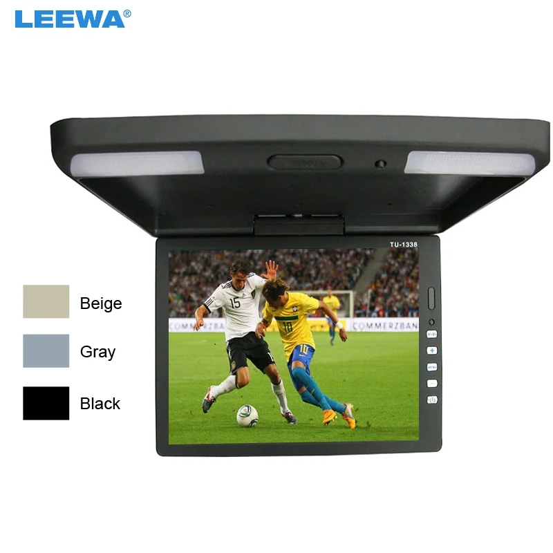 

LEEWA 3-Color Black, Grey, Beige 13.3" Inch Car/Bus TFT LCD Roof Mounted Monitor Flip Down Monitor 2-Way Video Input 12V #CA1289