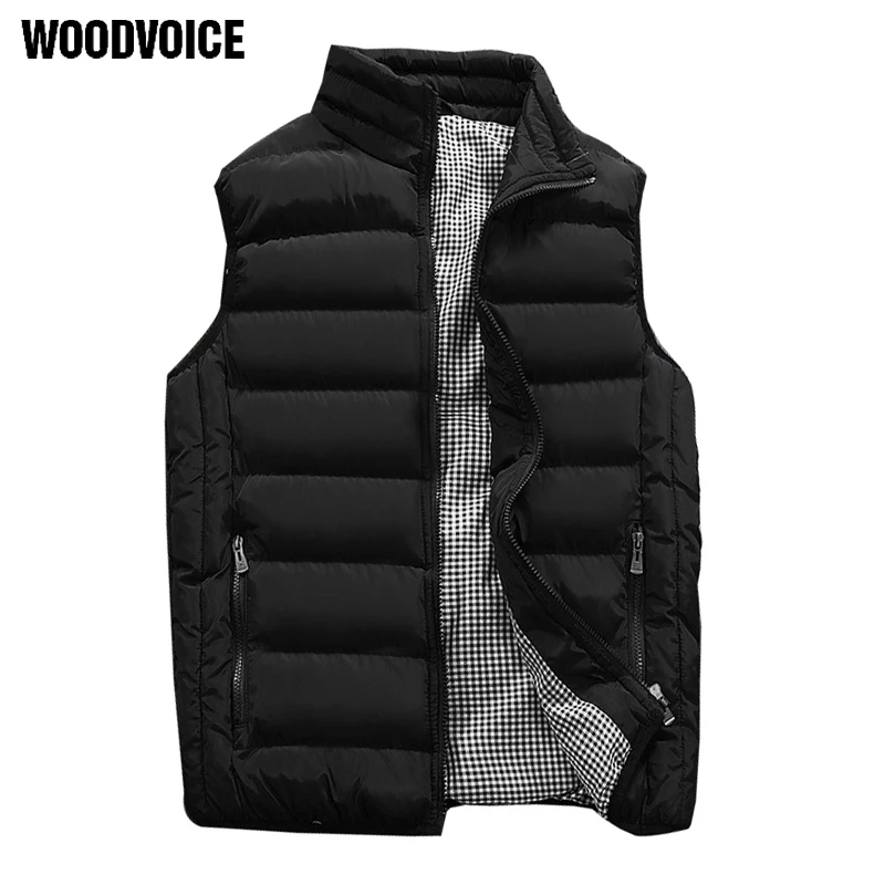Goedkoop Casual Vest Mannen Herfst Winter Jassen Dikke Vesten Man Mouwloze Jassen Man Warme Katoen Gewatteerde Vest mannen gilet veste hommes