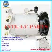 97701-1E100 977011E100 CB9AA-07 F500-CB9AA-07 для HLA-HCC VS-12N VS12N авто ac компрессор для hyundai Accent 4L 1.6L 2010-2011