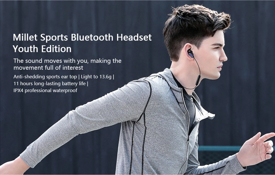 Новые оригинальные спортивные Bluetooth наушники Xiaomi Youth Edition беспроводные наушники для бега Спортивный Пот управление AI