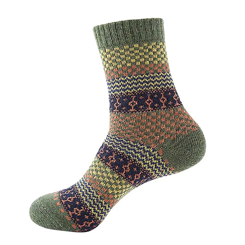 Осенне-зимние женские носки из кроличьей шерсти в стиле ретро, плотные теплые хлопковые носки с тепловым дизайном - Цвет: 4JG