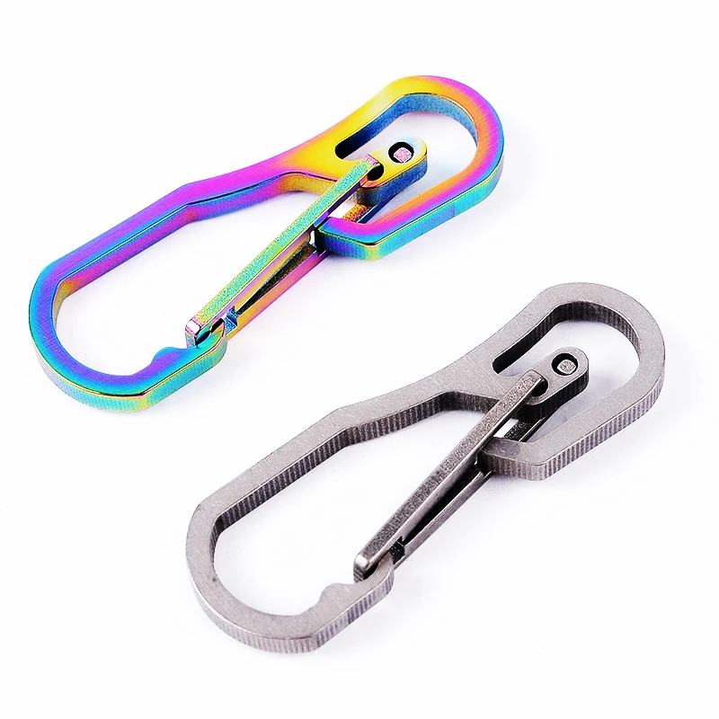 

TC4 Titanium Alloy Multi Tool 25KG Stainless Steel Hanging Buckle Quickdraw Carabiner Clip Snap Hook Keyring Keychain Karabiner