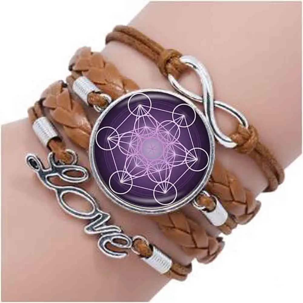 

Metatron Cube bracelet Sacred Geometry Flower of Life Jewelry Chakra Spiritual bracelet Women Magic Hexagram Choker hot