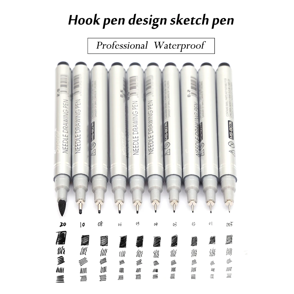 

1 Pc Sizes Micron Neelde Drawing Pen Waterproof Pigment Fine Line Sketch Markers Pen For Writing Hand-Paint anime Art Supplies