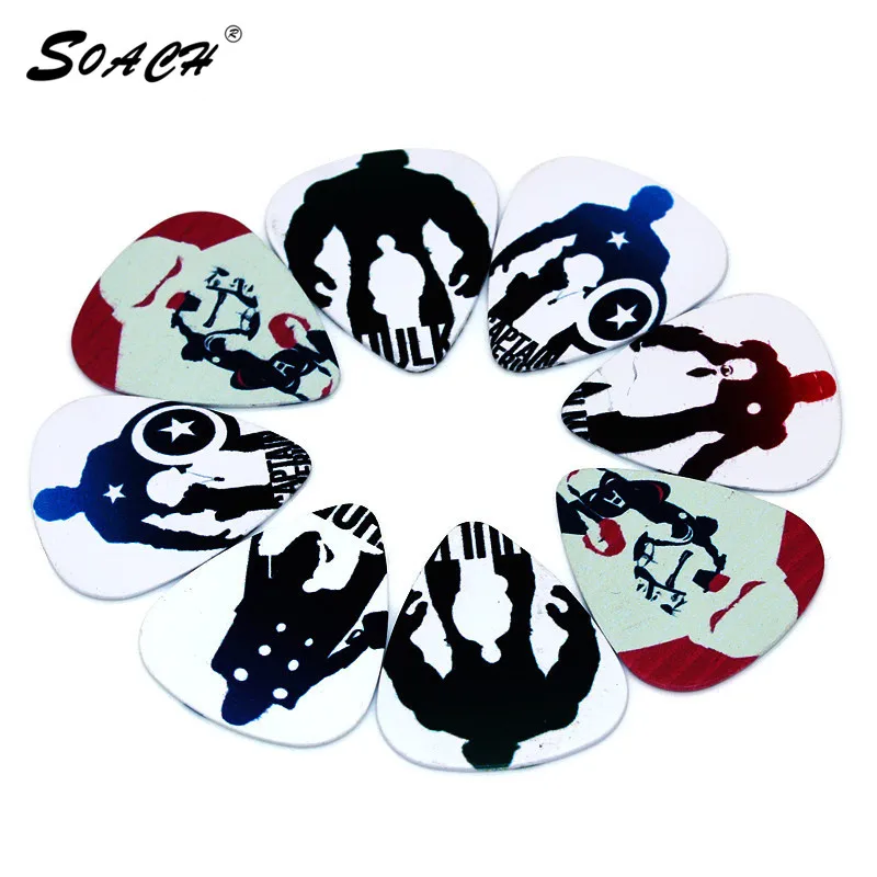 

SOACH 10pcs/Lot 0.46mm thickness guitar strap guitar parts Trend pattern muscular guitar picks