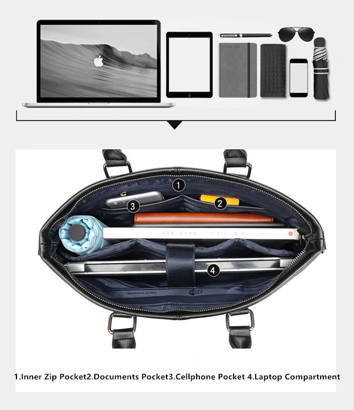 Новый дизайн мужской PU кожаный деловой портфель повседневная сумка через плечо сумка для ноутбука сумка для путешествий