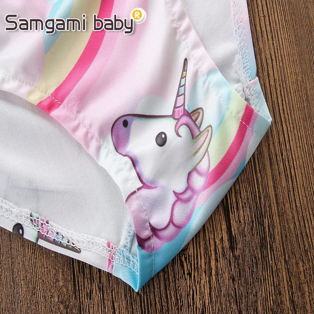 Детские Новые летние купальники SAMGAMI для девочек бикини с мультяшным принтом