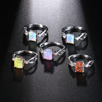 

Hermos Colors Fire Australian Opal Elegant Lady Ring Dreamy GIFT HERMOSA JEWELRY Rings For Women Size 7# 8#