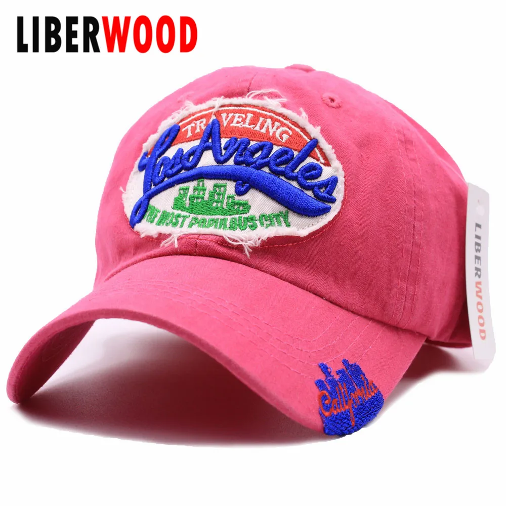 [LIBERWOOD] Dad hats Los Angeles Baseball Caps Vintage beach hat L.A Snapback Brand New cap For women traveling sun | Аксессуары для