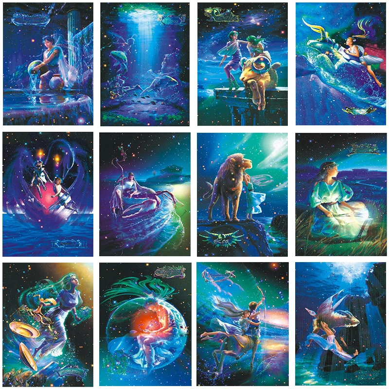 

New Arrival 1000 Pieces Horoscope Paper Puzzle for Adults Kids Educational 12 Style Horoscope Fluorescence Puzzles Toys Gift