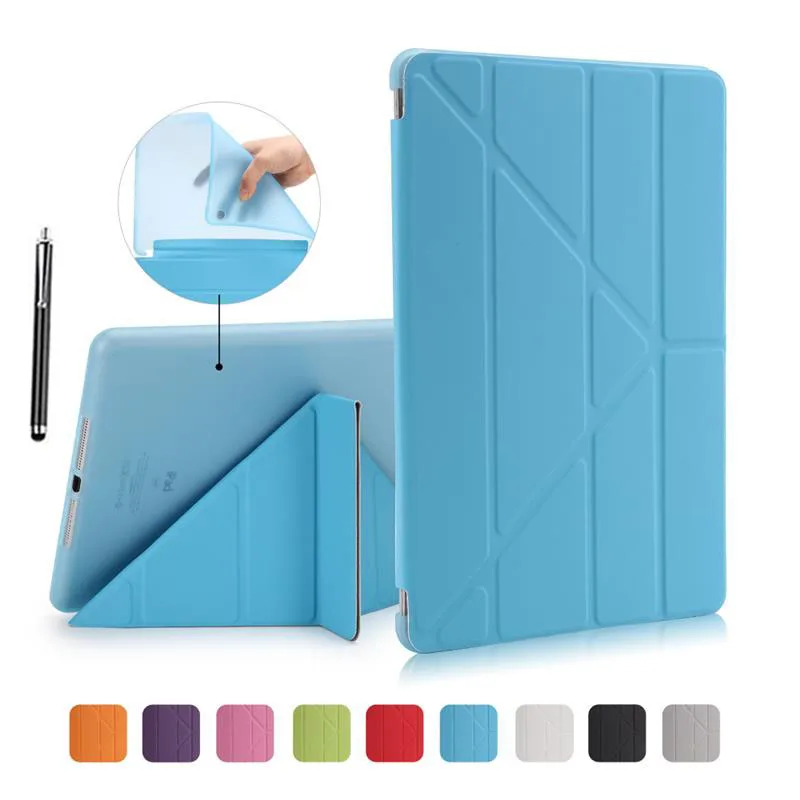 XSKEMP Новый Smart Cover для iPad 2/3/4 9,7 "Ultra Slim складной из искусственной кожи пеналом + мягкий прозрачный из ТПУ задняя крышка Подставка защитная