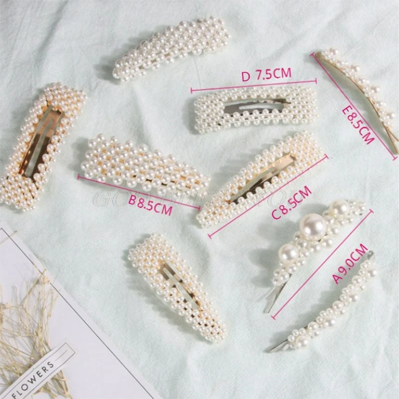 2pcs/set Fashion Women Imitation Pearl Hair Clip Snap Barrette Stick Hairpin Hair Accessories Elegant Headdress 2pcs/set Fashion Women Imitation Pearl Hair Clip Snap Barrette Stick Hairpin Hair Accessories Elegant Headdress