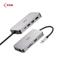 ССК тип-c концентратор usb-хаб тип-c к USB 3,0/HDMI 4 K/VGA 1080 P/SD/TF/Gigabit RJ45/аудио SD/TF карта USB3.1 GEN1 для ноутбука планшета
