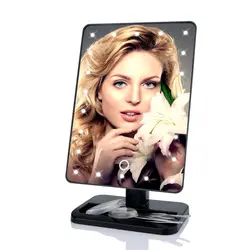 22 СВЕТОДИОДНЫЕ фонари Сенсорный экран Макияж зеркало профессиональное косметическое зеркало Красота Регулируемая столешница 360
