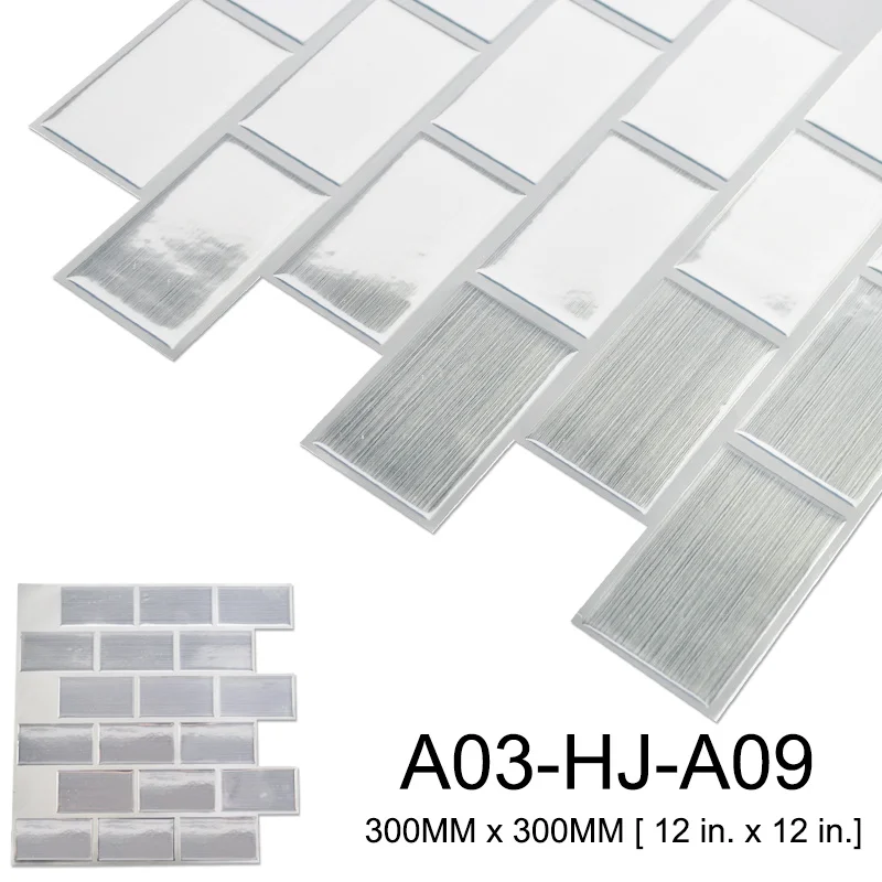 Kaguyahime 10 шт. 3D наклейки на стену кирпич для поделок, керамические плитки Имитация кристаллов водонепроницаемые обои самоклеющиеся мозаичные плитки - Цвет: A03-HJ-A09