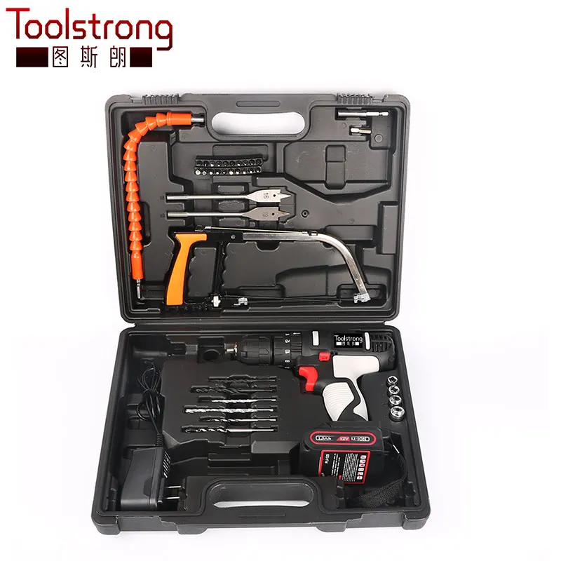 Toolstrong 12V 20N. М DC мобильное Мощность литий-ионный Батарея Аккумуляторная дрель Мощность Ударная дрель мини furadeira TSL-1504B - Цвет: cordless drill set