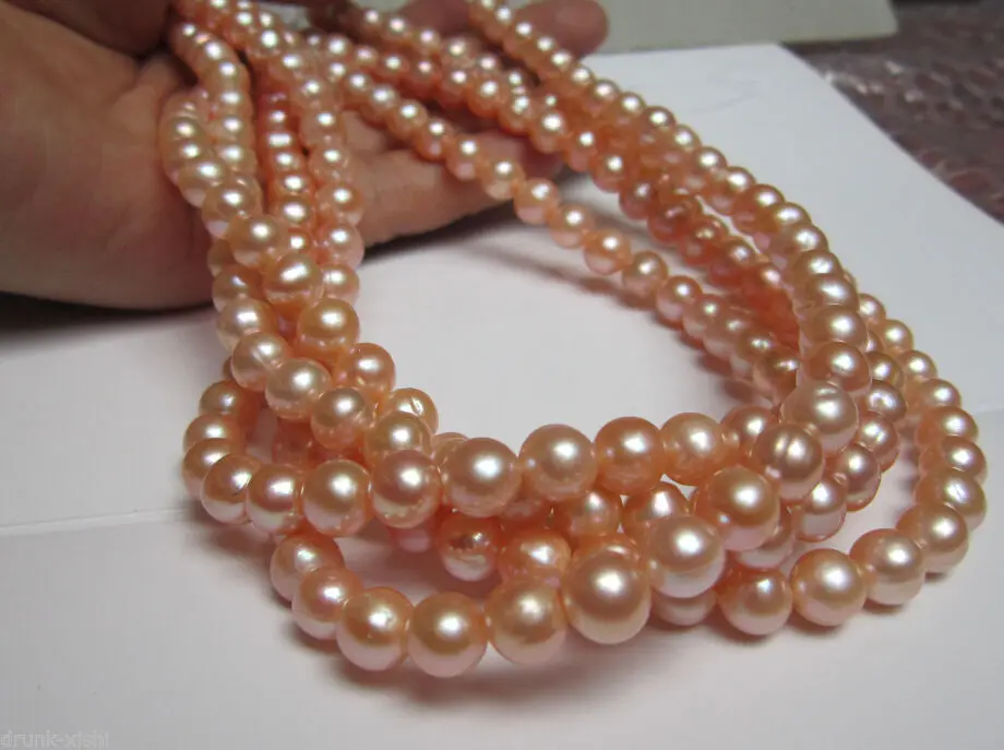

FREE SHIPPING>@@> N1553 100in WHOLESALE Lots Genuine 8-9mm southSEA pink Pearl Necklace jewelry