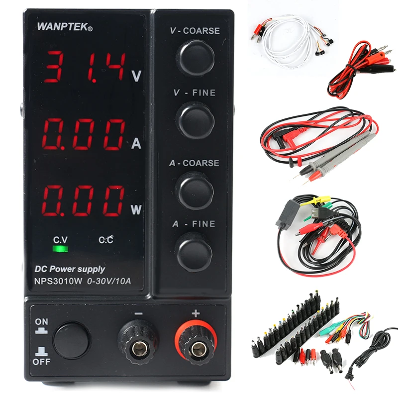 Регулируемый блок питания NPS306W/3010W/605W/1203W 30V/60V/120V 3A/5A/6A/10A Lab DC 0 1 V/0 01a/0 01 W + разъем