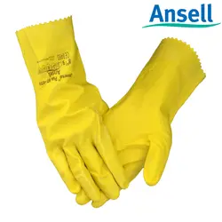 Бесплатная доставка 3 пары длина 30,5 см желтый труда защиты природных резиновые перчатки безопасности на предотвращение от химических