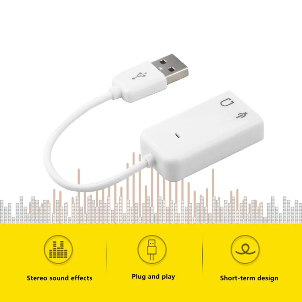 

NEW PC Desktop USB 2.0 3D Virtual Channel Audio Sound Card Adapter For Windows 7