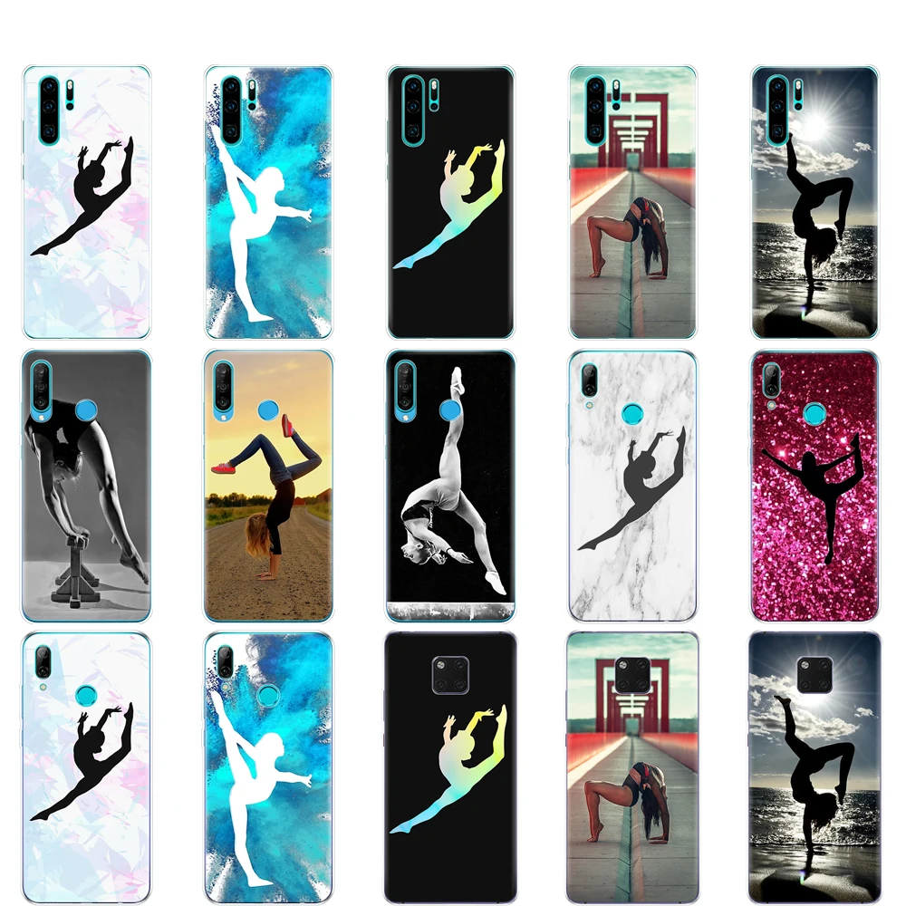 Case For Huawei P30 PRO LITE back case for huawei mate 20 pro lite p smart 2019 plus gymnastics silhouette | Мобильные телефоны и