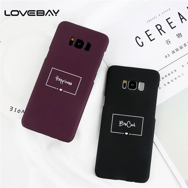 

Lovebay Phone Case For Samsung Galaxy S9 S8 Plus S7 S7 Edge Cartoon Cut Letter Wine Red Couples Hard PC Cover Cases For Note 8 9