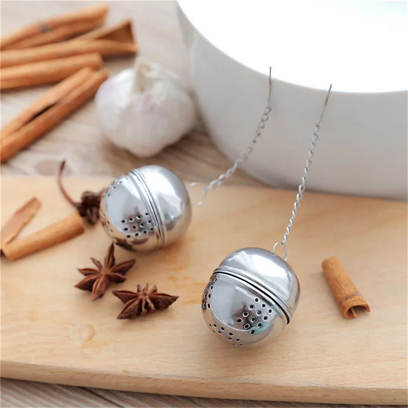 stainless steel ball loose leaf mesh tea infusers filter strainer