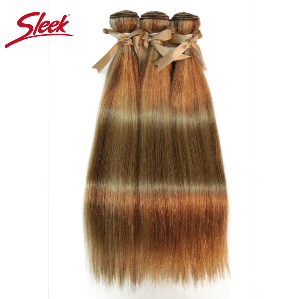 Sleek Remy P8/22 P27/613 P6/22 пианино Цвет перуанские пучки волос 8-24 дюймов, прямые человеческие волосы для наращивания волосы светлые для наращивания