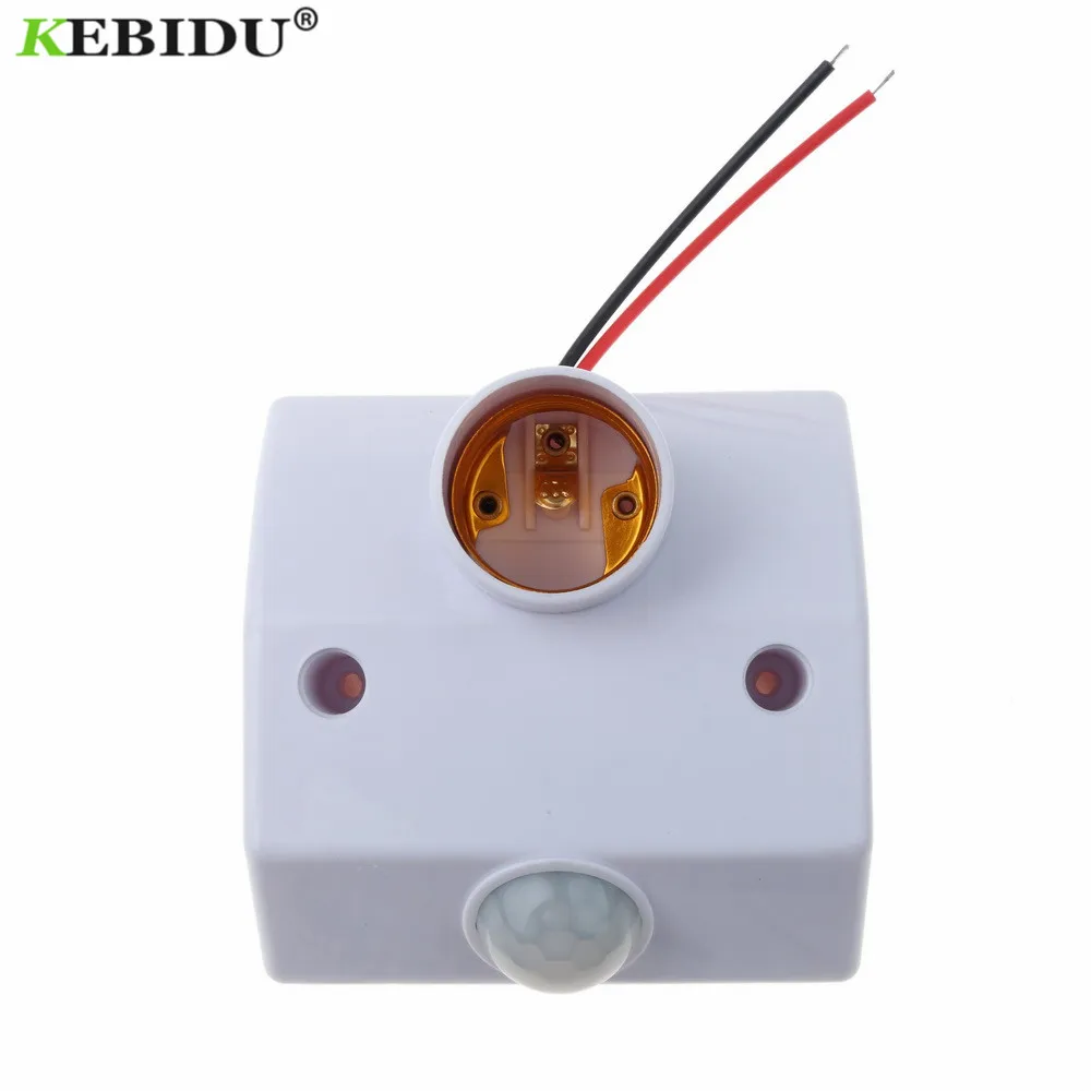 Kebidu настенный светильник с гнездом переменного тока 110 В/220 В Автоматический Инфракрасный ИК-датчик для человеческого тела светодиодный светильник E27 база PIR детектор движения