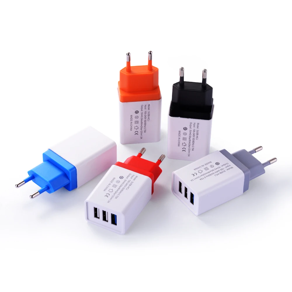 Crouch 5V2A 3U USB Charger EU US Adapter traverl charger charging for apple iphone samsung xiaomi huawei charger micro usb cable