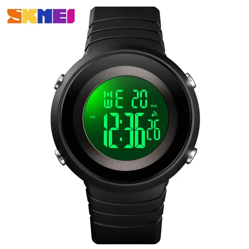 Брендовые SKMEI цифровые часы для женщин и мужчин Роскошный хронограф с секундомером спортивные электронные часы модные женские часы браслет для мужчин - Цвет: Black